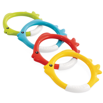 INTEX Set de joc subacvatic &ldquo;Inele &ndash; Peștișori&rdquo;, 6+, 4 culori &icirc;n set