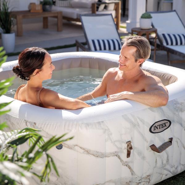 INTEX Jacuzzi SPA gonflabil &ldquo;Calacatta Dual Zone Deluxe&rdquo; 175x71cm, 795L, 4 persoane