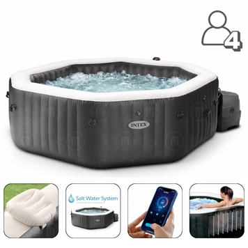 INTEX Jacuzzi SPA gonflabil &ldquo;Jet & Bubble Deluxe&rdquo; 201x71cm, 795L, 4 persoane